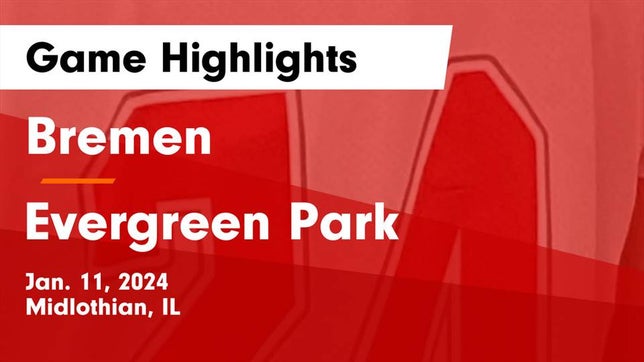 Watch this highlight video of the Bremen (Midlothian, IL) girls basketball team in its game Bremen  vs Evergreen Park  Game Highlights - Jan. 11, 2024 on Jan 11, 2024