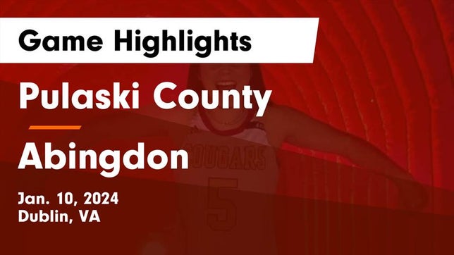 Watch this highlight video of the Pulaski County (Dublin, VA) girls basketball team in its game Pulaski County  vs Abingdon  Game Highlights - Jan. 10, 2024 on Jan 10, 2024