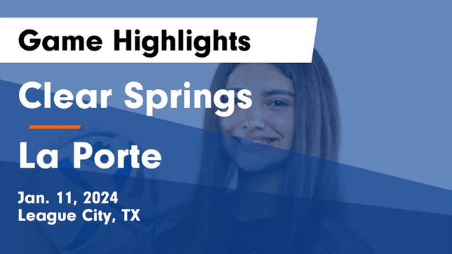 Watch this highlight video of the Clear Springs (League City, TX) girls soccer team in its game Clear Springs  vs La Porte  Game Highlights - Jan. 11, 2024 on Jan 11, 2024