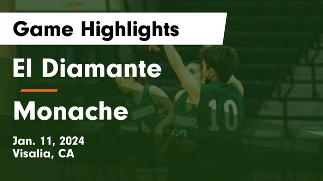 Watch this highlight video of the El Diamante (Visalia, CA) girls basketball team in its game El Diamante  vs Monache  Game Highlights - Jan. 11, 2024 on Jan 11, 2024