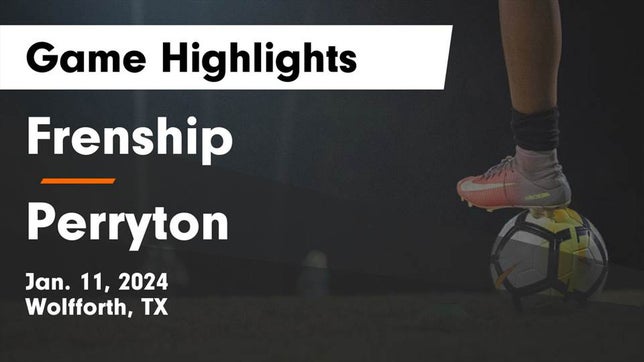 Watch this highlight video of the Frenship (Wolfforth, TX) soccer team in its game Frenship  vs Perryton  Game Highlights - Jan. 11, 2024 on Jan 11, 2024