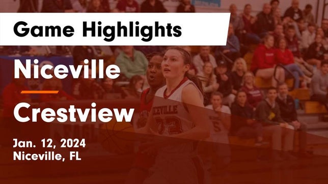Watch this highlight video of the Niceville (FL) girls basketball team in its game Niceville  vs Crestview  Game Highlights - Jan. 12, 2024 on Jan 12, 2024