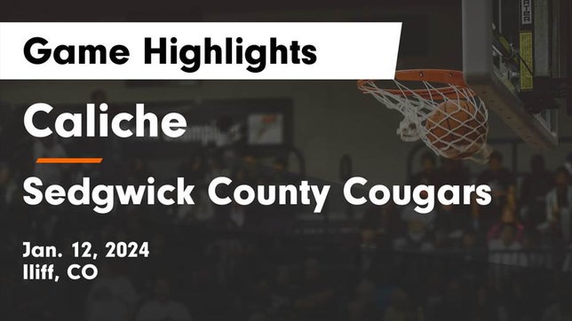 Watch this highlight video of the Caliche (Iliff, CO) basketball team in its game Caliche  vs Sedgwick County Cougars Game Highlights - Jan. 12, 2024 on Jan 12, 2024