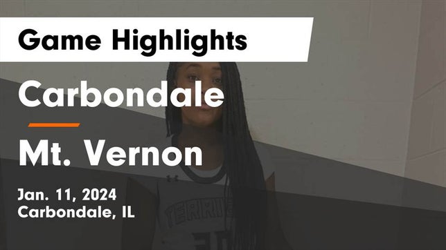 Watch this highlight video of the Carbondale (IL) girls basketball team in its game Carbondale  vs Mt. Vernon  Game Highlights - Jan. 11, 2024 on Jan 11, 2024