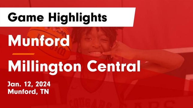 Watch this highlight video of the Munford (TN) girls basketball team in its game Munford  vs Millington Central  Game Highlights - Jan. 12, 2024 on Jan 12, 2024