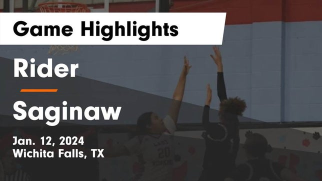 Watch this highlight video of the Rider (Wichita Falls, TX) girls basketball team in its game Rider  vs Saginaw  Game Highlights - Jan. 12, 2024 on Jan 12, 2024