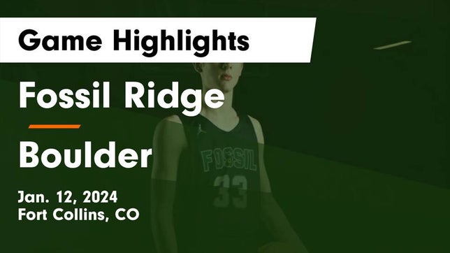 Watch this highlight video of the Fossil Ridge (Fort Collins, CO) basketball team in its game Fossil Ridge  vs Boulder  Game Highlights - Jan. 12, 2024 on Jan 12, 2024