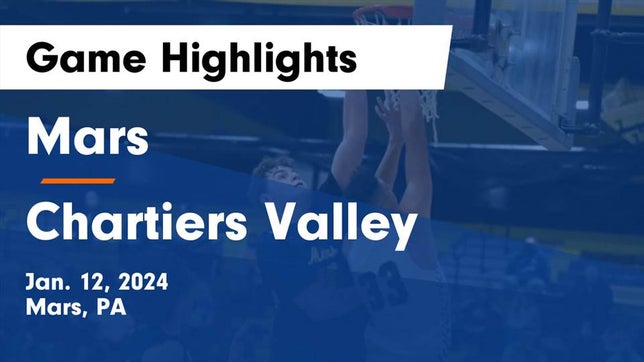 Watch this highlight video of the Mars (PA) basketball team in its game Mars  vs Chartiers Valley  Game Highlights - Jan. 12, 2024 on Jan 12, 2024
