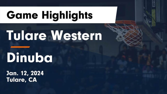 Watch this highlight video of the Tulare Western (Tulare, CA) basketball team in its game Tulare Western  vs Dinuba  Game Highlights - Jan. 12, 2024 on Jan 12, 2024