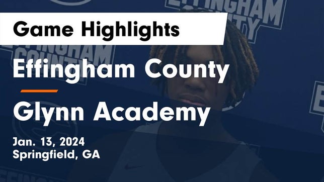Watch this highlight video of the Effingham County (Springfield, GA) basketball team in its game Effingham County  vs Glynn Academy  Game Highlights - Jan. 13, 2024 on Jan 13, 2024