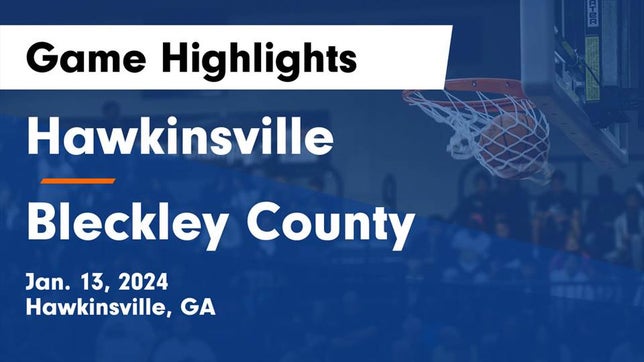 Watch this highlight video of the Hawkinsville (GA) girls basketball team in its game Hawkinsville  vs Bleckley County  Game Highlights - Jan. 13, 2024 on Jan 13, 2024