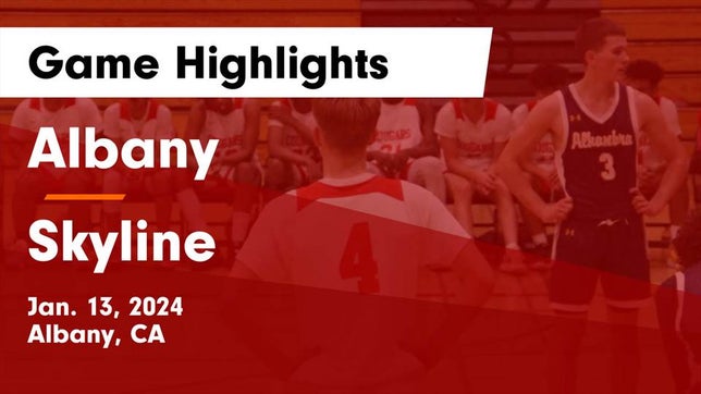 Watch this highlight video of the Albany (CA) basketball team in its game Albany  vs Skyline  Game Highlights - Jan. 13, 2024 on Jan 13, 2024