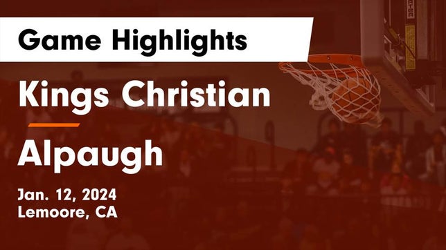 Watch this highlight video of the Kings Christian (Lemoore, CA) girls basketball team in its game Kings Christian  vs Alpaugh  Game Highlights - Jan. 12, 2024 on Jan 12, 2024