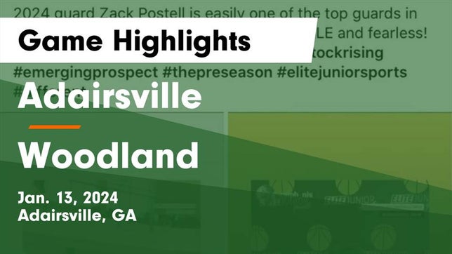 Watch this highlight video of the Adairsville (GA) basketball team in its game Adairsville  vs Woodland  Game Highlights - Jan. 13, 2024 on Jan 13, 2024