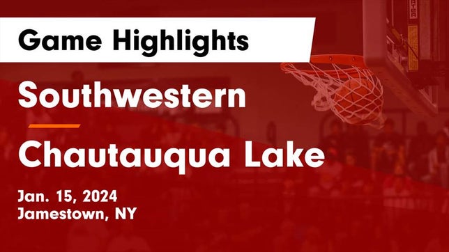 Watch this highlight video of the Southwestern (Jamestown, NY) basketball team in its game Southwestern  vs Chautauqua Lake  Game Highlights - Jan. 15, 2024 on Jan 15, 2024