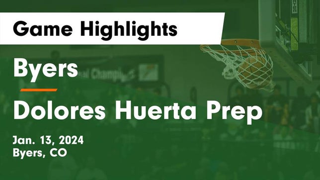 Watch this highlight video of the Byers (CO) girls basketball team in its game Byers  vs Dolores Huerta Prep  Game Highlights - Jan. 13, 2024 on Jan 13, 2024