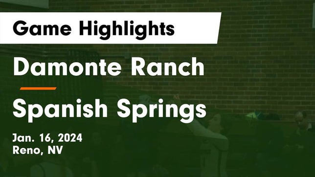 Watch this highlight video of the Damonte Ranch (Reno, NV) girls basketball team in its game Damonte Ranch  vs Spanish Springs  Game Highlights - Jan. 16, 2024 on Jan 16, 2024