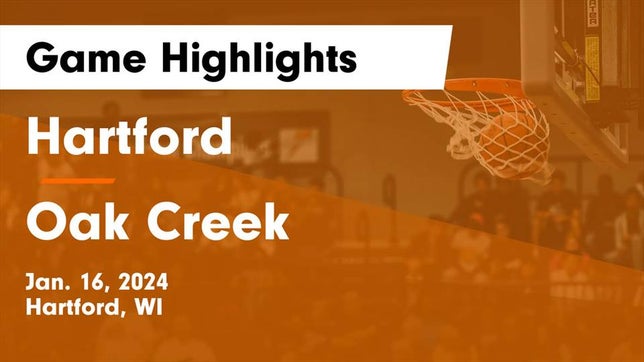 Watch this highlight video of the Hartford (WI) girls basketball team in its game Hartford  vs Oak Creek  Game Highlights - Jan. 16, 2024 on Jan 16, 2024