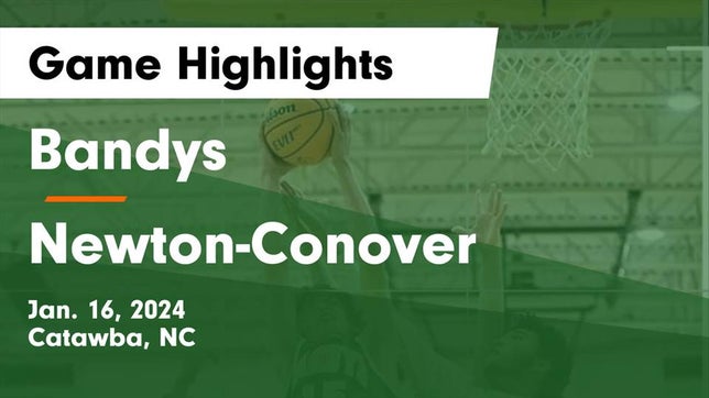 Watch this highlight video of the Bandys (Catawba, NC) basketball team in its game Bandys  vs Newton-Conover  Game Highlights - Jan. 16, 2024 on Jan 16, 2024