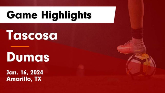 Watch this highlight video of the Tascosa (Amarillo, TX) girls soccer team in its game Tascosa  vs Dumas  Game Highlights - Jan. 16, 2024 on Jan 16, 2024