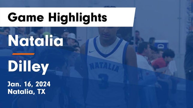 Watch this highlight video of the Natalia (TX) basketball team in its game Natalia  vs Dilley  Game Highlights - Jan. 16, 2024 on Jan 16, 2024