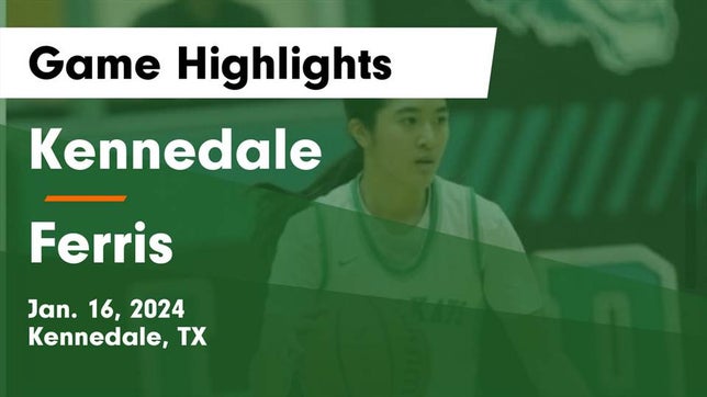 Watch this highlight video of the Kennedale (TX) girls basketball team in its game Kennedale  vs Ferris  Game Highlights - Jan. 16, 2024 on Jan 17, 2024