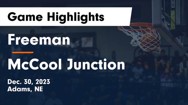 Watch this highlight video of the Freeman (Adams, NE) basketball team in its game Freeman  vs McCool Junction  Game Highlights - Dec. 30, 2023 on Dec 30, 2023