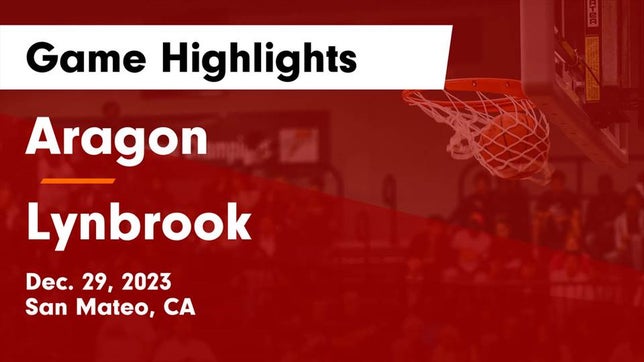 Watch this highlight video of the Aragon (San Mateo, CA) girls basketball team in its game Aragon  vs  Lynbrook  Game Highlights - Dec. 29, 2023 on Dec 29, 2023