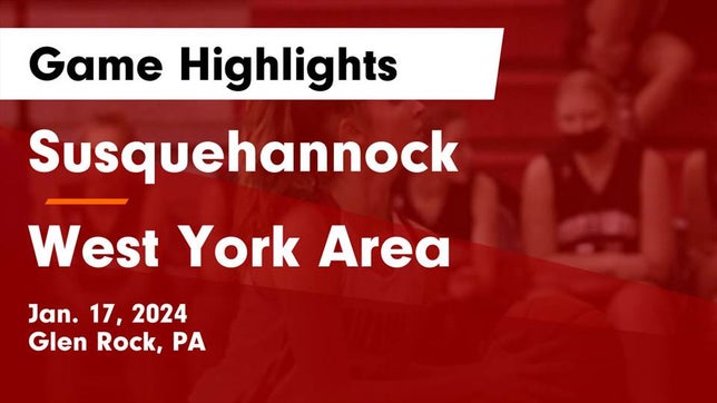 Watch this highlight video of the Susquehannock (Glen Rock, PA) girls basketball team in its game Susquehannock  vs West York Area  Game Highlights - Jan. 17, 2024 on Jan 17, 2024