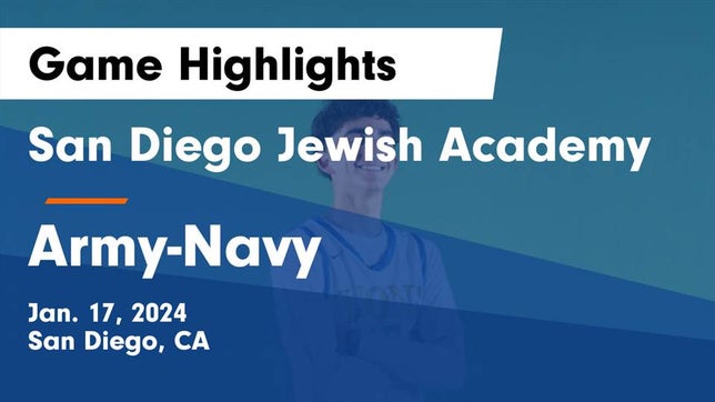 Watch this highlight video of the San Diego Jewish Academy (San Diego, CA) basketball team in its game San Diego Jewish Academy  vs Army-Navy  Game Highlights - Jan. 17, 2024 on Jan 17, 2024