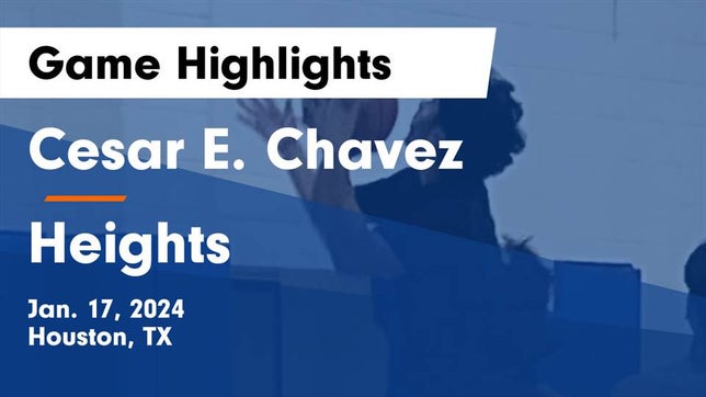 Watch this highlight video of the Chavez (Houston, TX) basketball team in its game Cesar E. Chavez  vs Heights  Game Highlights - Jan. 17, 2024 on Jan 17, 2024