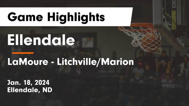 Watch this highlight video of the Ellendale (ND) basketball team in its game Ellendale  vs LaMoure - Litchville/Marion Game Highlights - Jan. 18, 2024 on Jan 18, 2024