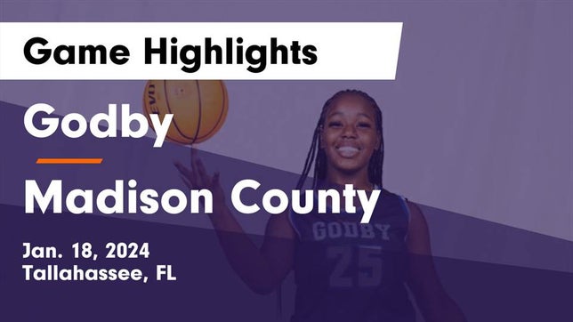 Watch this highlight video of the Godby (Tallahassee, FL) girls basketball team in its game Godby  vs Madison County  Game Highlights - Jan. 18, 2024 on Jan 18, 2024