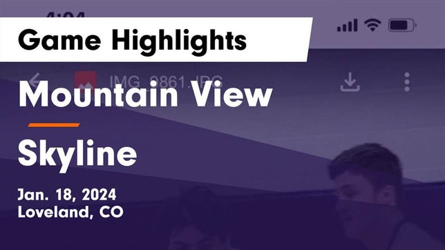 Watch this highlight video of the Mountain View (Loveland, CO) basketball team in its game Mountain View  vs Skyline  Game Highlights - Jan. 18, 2024 on Jan 18, 2024
