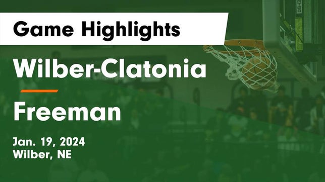 Watch this highlight video of the Wilber-Clatonia (Wilber, NE) basketball team in its game Wilber-Clatonia  vs Freeman  Game Highlights - Jan. 19, 2024 on Jan 18, 2024