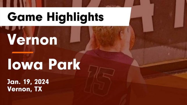 Watch this highlight video of the Vernon (TX) basketball team in its game Vernon  vs Iowa Park  Game Highlights - Jan. 19, 2024 on Jan 19, 2024