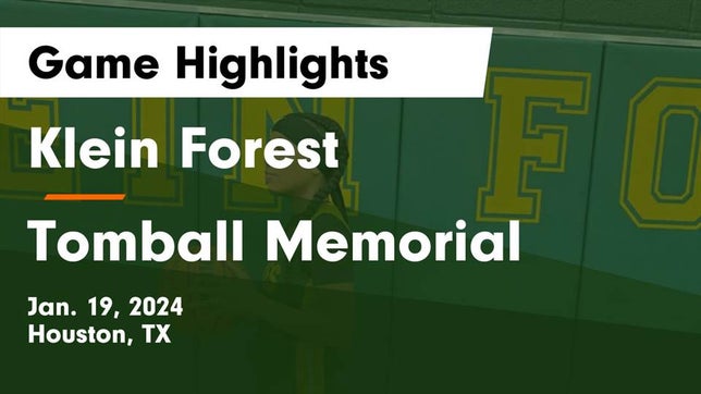Watch this highlight video of the Klein Forest (Houston, TX) girls basketball team in its game Klein Forest  vs Tomball Memorial  Game Highlights - Jan. 19, 2024 on Jan 19, 2024
