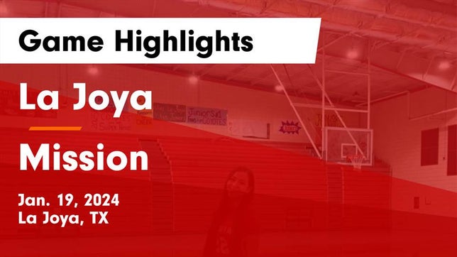 Watch this highlight video of the La Joya (TX) girls basketball team in its game La Joya  vs Mission  Game Highlights - Jan. 19, 2024 on Jan 19, 2024