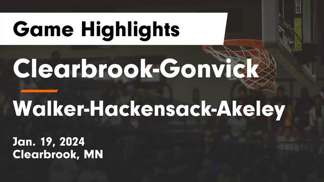Watch this highlight video of the Clearbrook-Gonvick (Clearbrook, MN) girls basketball team in its game Clearbrook-Gonvick  vs Walker-Hackensack-Akeley  Game Highlights - Jan. 19, 2024 on Jan 19, 2024