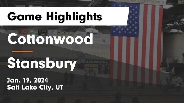 Watch this highlight video of the Cottonwood (Salt Lake City, UT) girls basketball team in its game Cottonwood  vs Stansbury  Game Highlights - Jan. 19, 2024 on Jan 19, 2024
