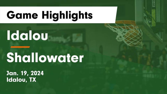 Watch this highlight video of the Idalou (TX) girls basketball team in its game Idalou  vs Shallowater  Game Highlights - Jan. 19, 2024 on Jan 19, 2024