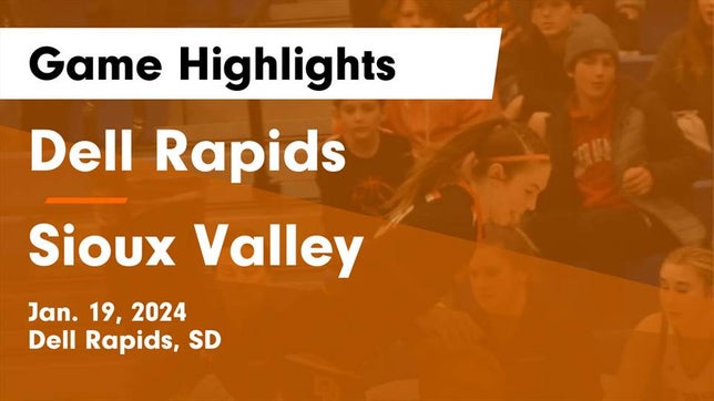 Watch this highlight video of the Dell Rapids (SD) girls basketball team in its game Dell Rapids  vs Sioux Valley  Game Highlights - Jan. 19, 2024 on Jan 19, 2024