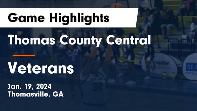 Watch this highlight video of the Thomas County Central (Thomasville, GA) girls basketball team in its game Thomas County Central  vs Veterans  Game Highlights - Jan. 19, 2024 on Jan 19, 2024