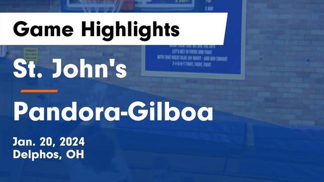 Watch this highlight video of the St. John's (Delphos, OH) basketball team in its game St. John's  vs Pandora-Gilboa  Game Highlights - Jan. 20, 2024 on Jan 20, 2024