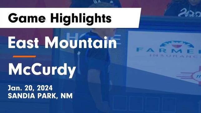Watch this highlight video of the East Mountain (Sandia Park, NM) basketball team in its game East Mountain  vs McCurdy  Game Highlights - Jan. 20, 2024 on Jan 20, 2024