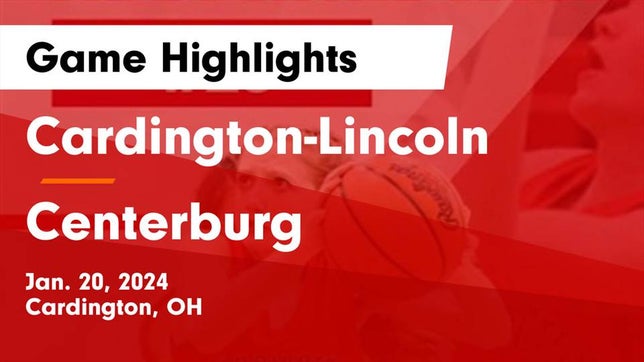 Watch this highlight video of the Cardington-Lincoln (Cardington, OH) girls basketball team in its game Cardington-Lincoln  vs Centerburg  Game Highlights - Jan. 20, 2024 on Jan 20, 2024