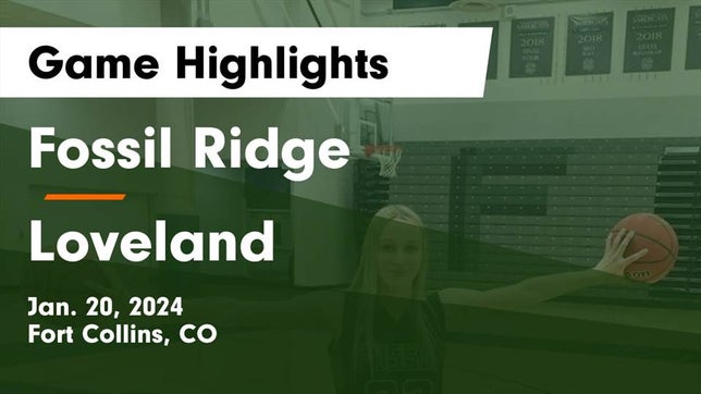 Watch this highlight video of the Fossil Ridge (Fort Collins, CO) girls basketball team in its game Fossil Ridge  vs Loveland  Game Highlights - Jan. 20, 2024 on Jan 20, 2024