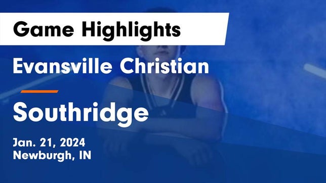 Watch this highlight video of the Evansville Christian (Evansville, IN) basketball team in its game Evansville Christian  vs Southridge  Game Highlights - Jan. 21, 2024 on Jan 20, 2024