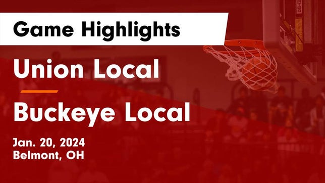 Watch this highlight video of the Union Local (Belmont, OH) basketball team in its game Union Local  vs Buckeye Local  Game Highlights - Jan. 20, 2024 on Jan 20, 2024
