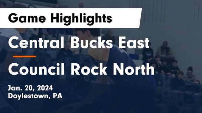 Watch this highlight video of the Central Bucks East (Doylestown, PA) basketball team in its game Central Bucks East  vs Council Rock North  Game Highlights - Jan. 20, 2024 on Jan 20, 2024
